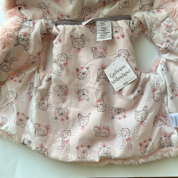 Catherine Malandrino Mini Pink Baby Fur Vest 3-6M - Picture 8 of 11